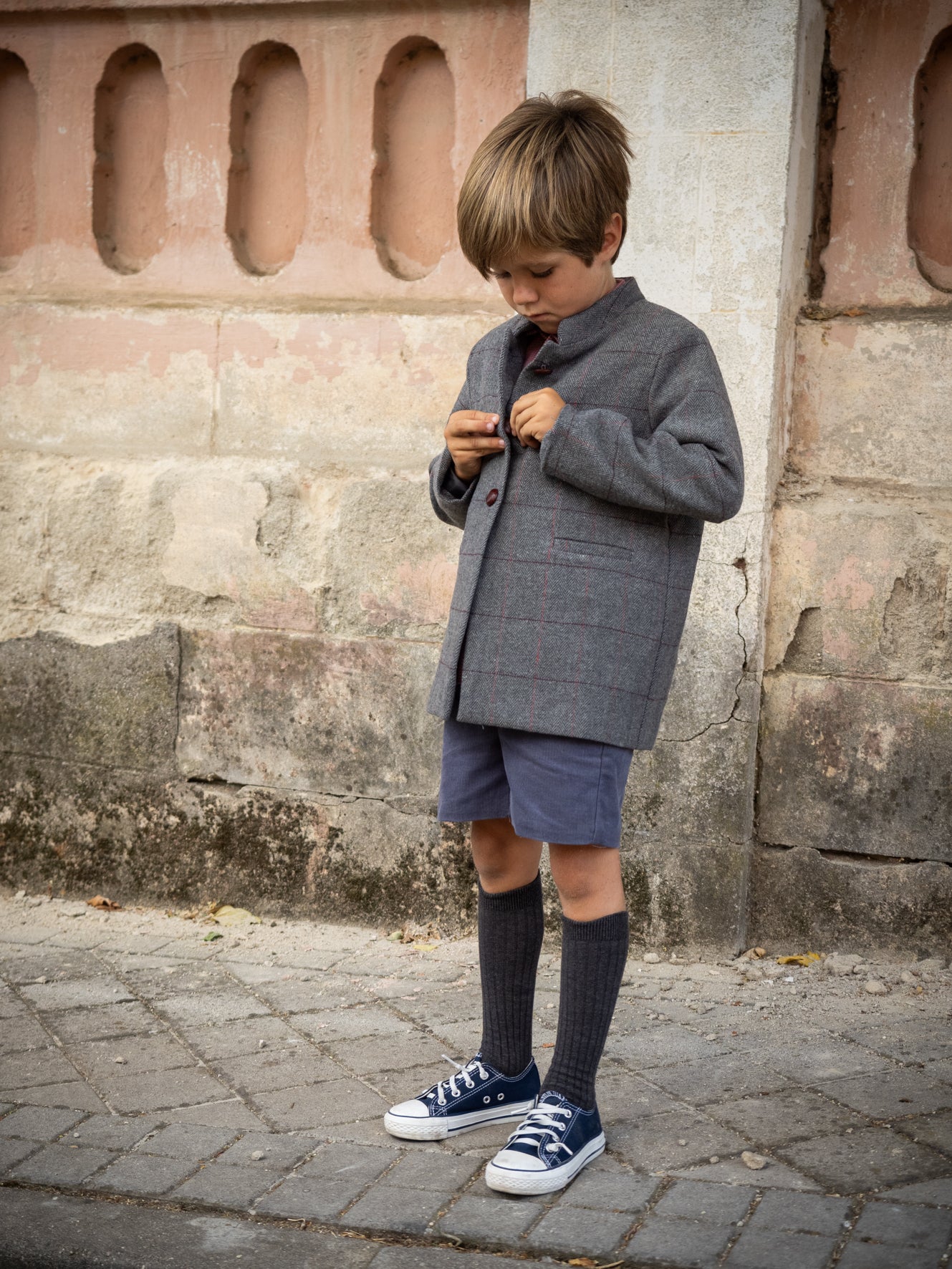 Chaqueta cuadros gris
