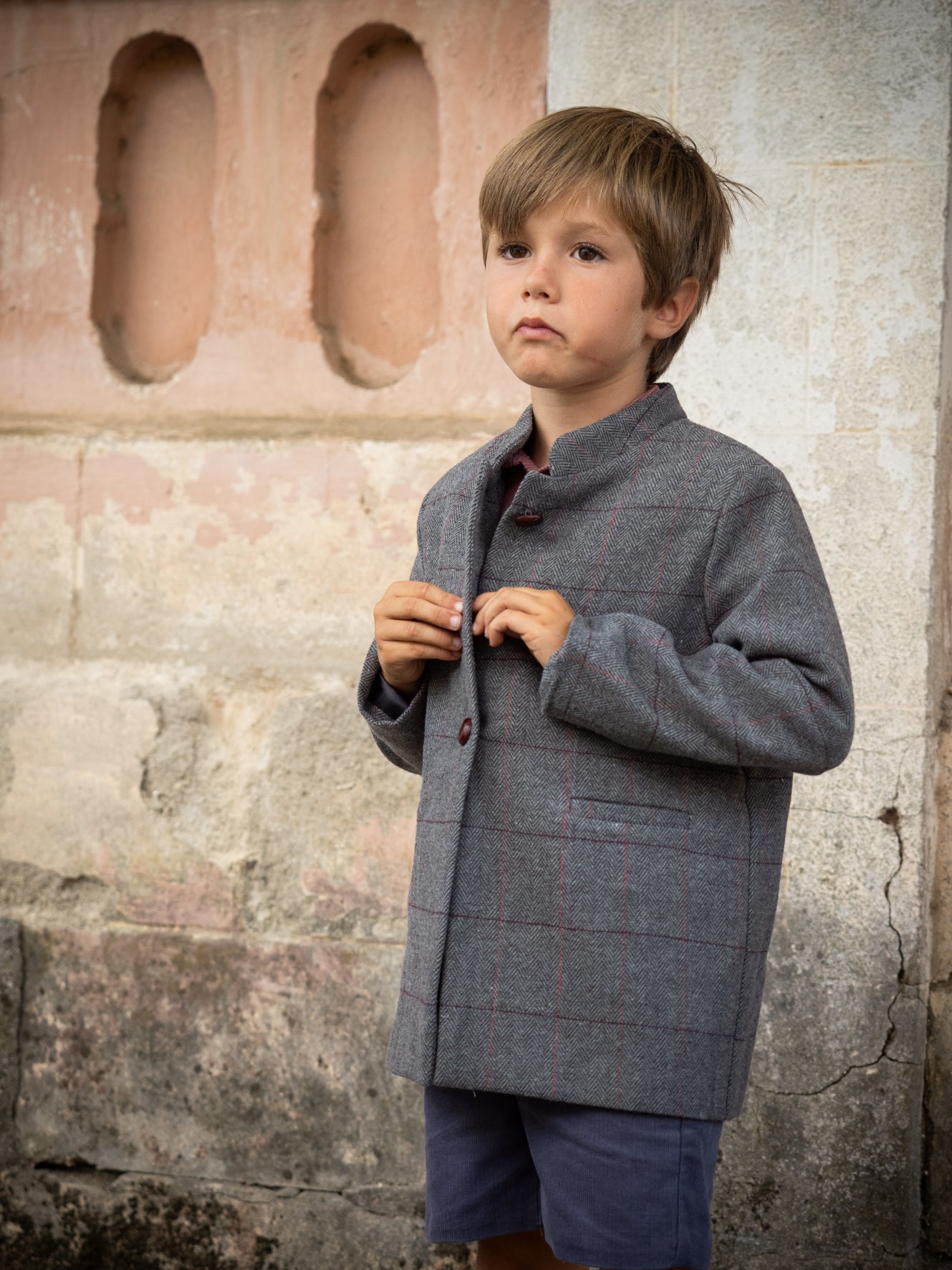 Chaqueta cuadros gris