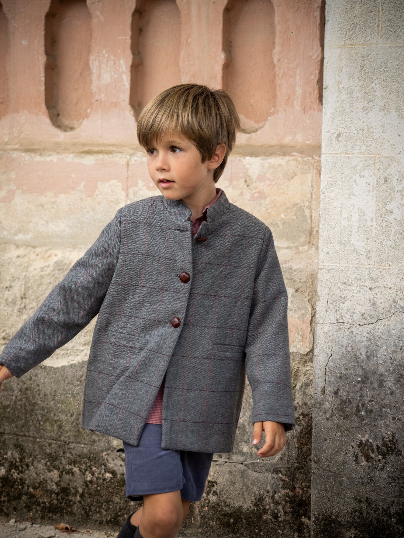 Chaqueta cuadros gris