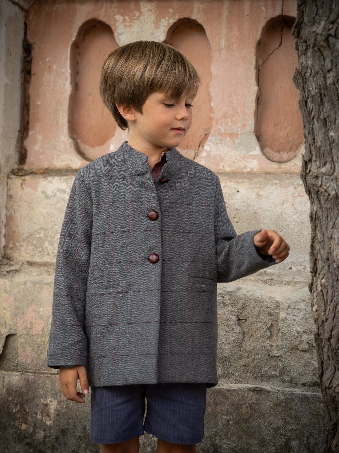 Chaqueta cuadros gris