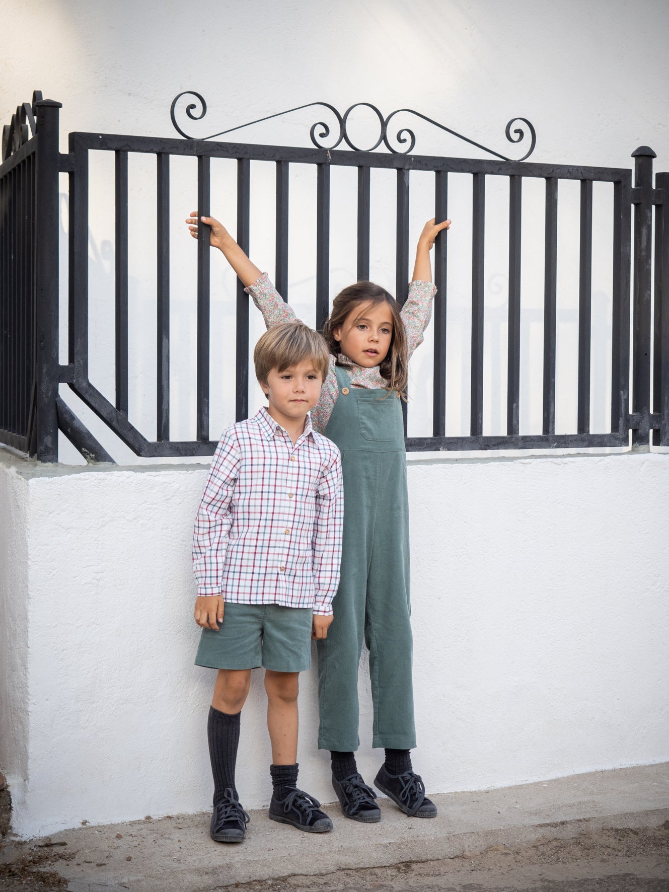 Chemise à carreaux multicolores