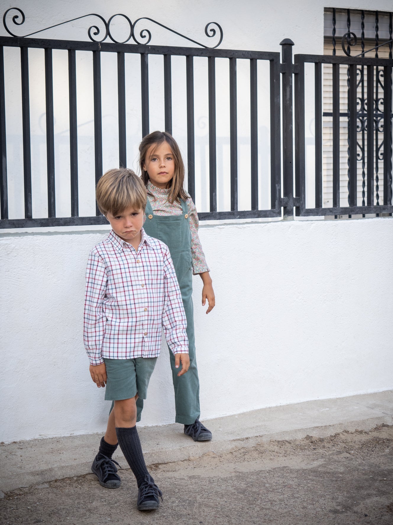 Chemise à carreaux multicolores