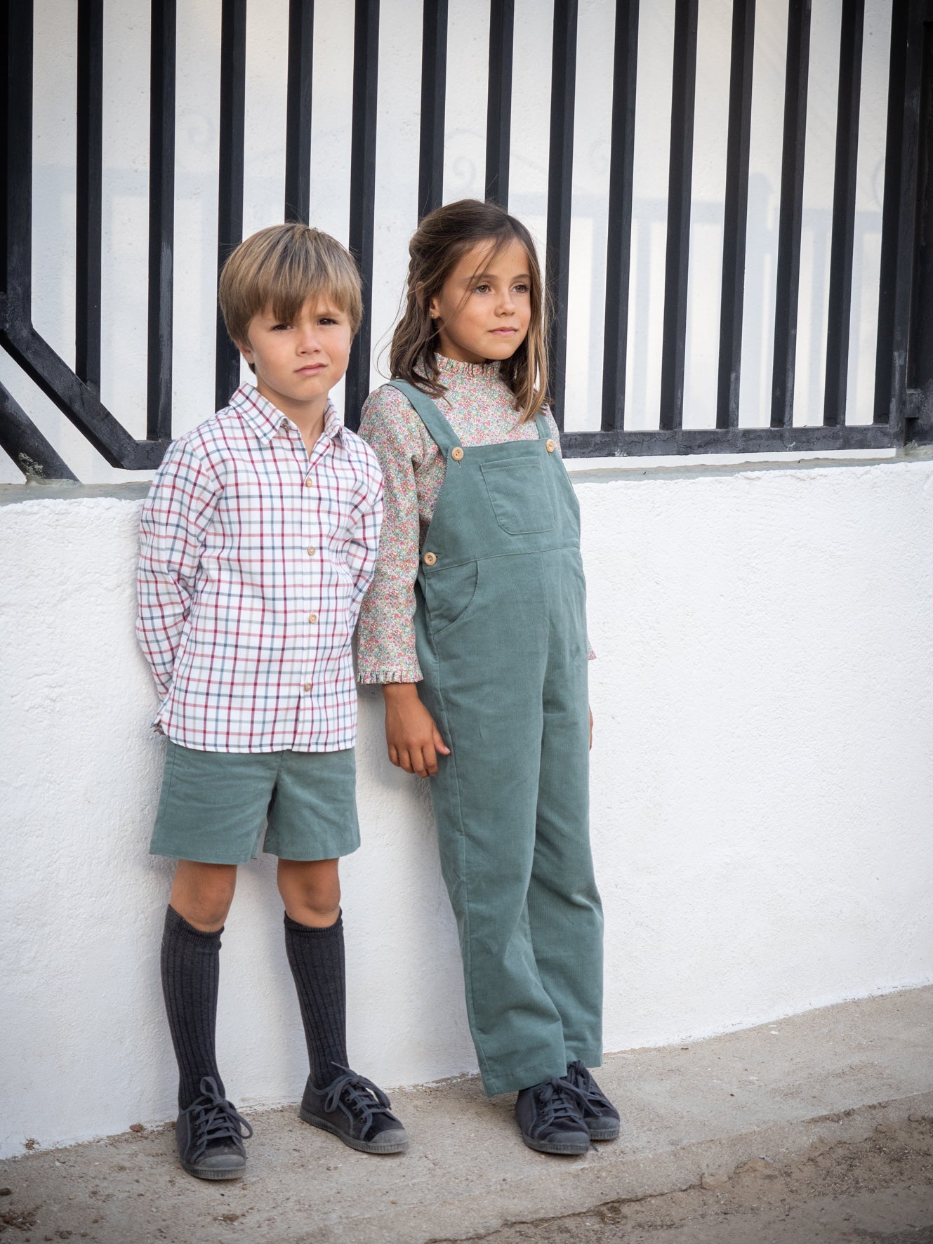 Chemise à carreaux multicolores