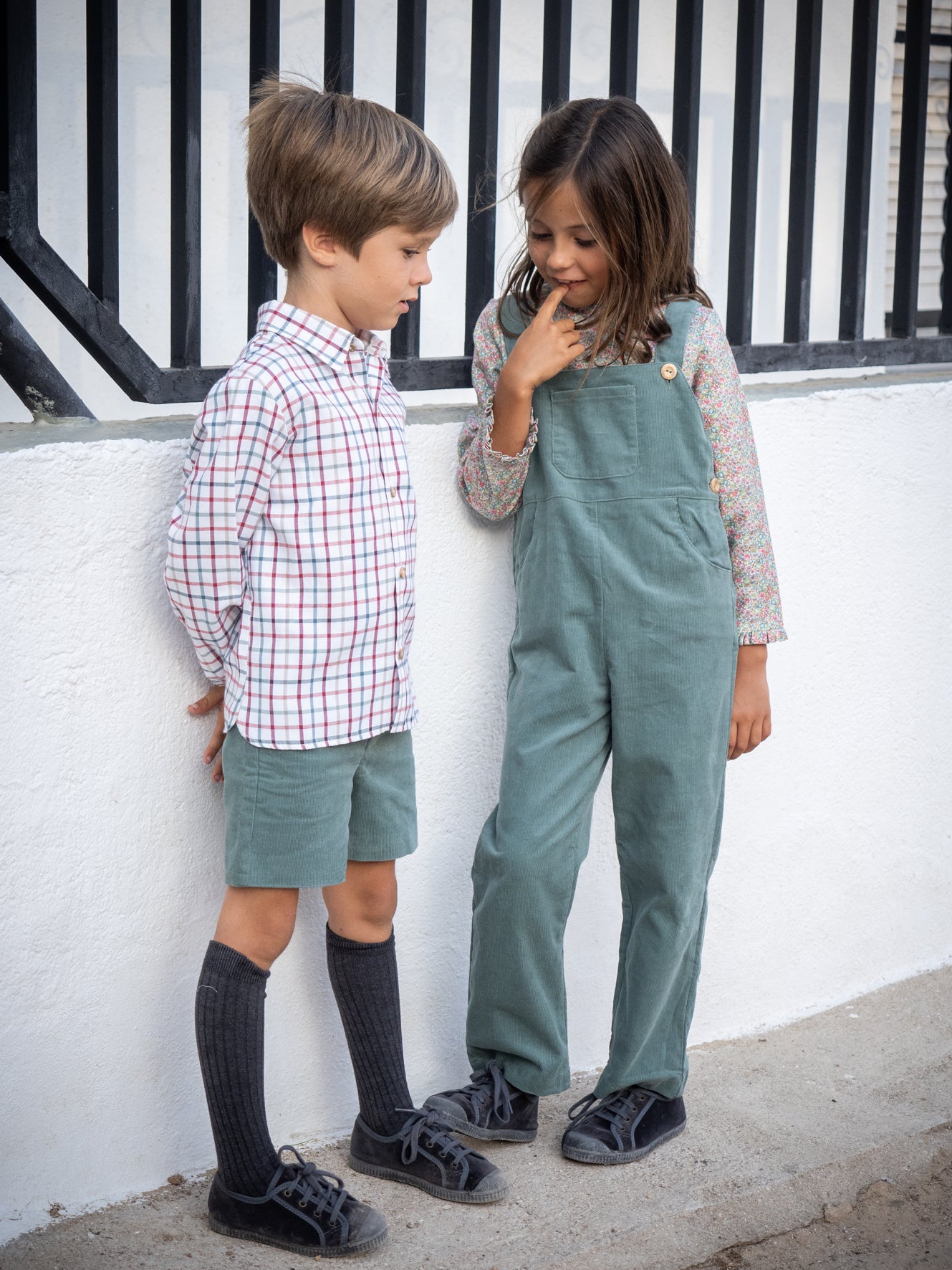 Chemise à carreaux multicolores