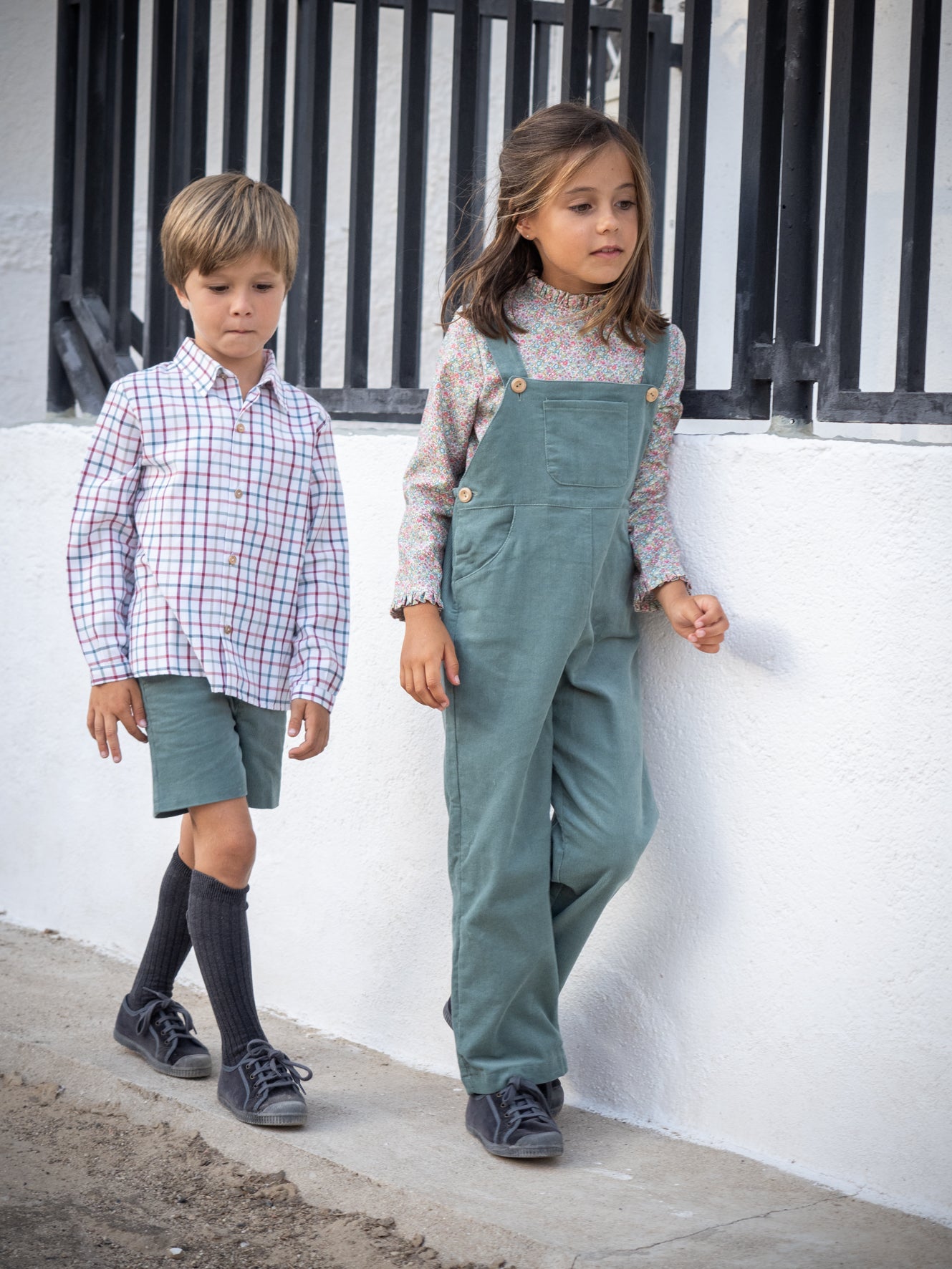 Chemise à carreaux multicolores