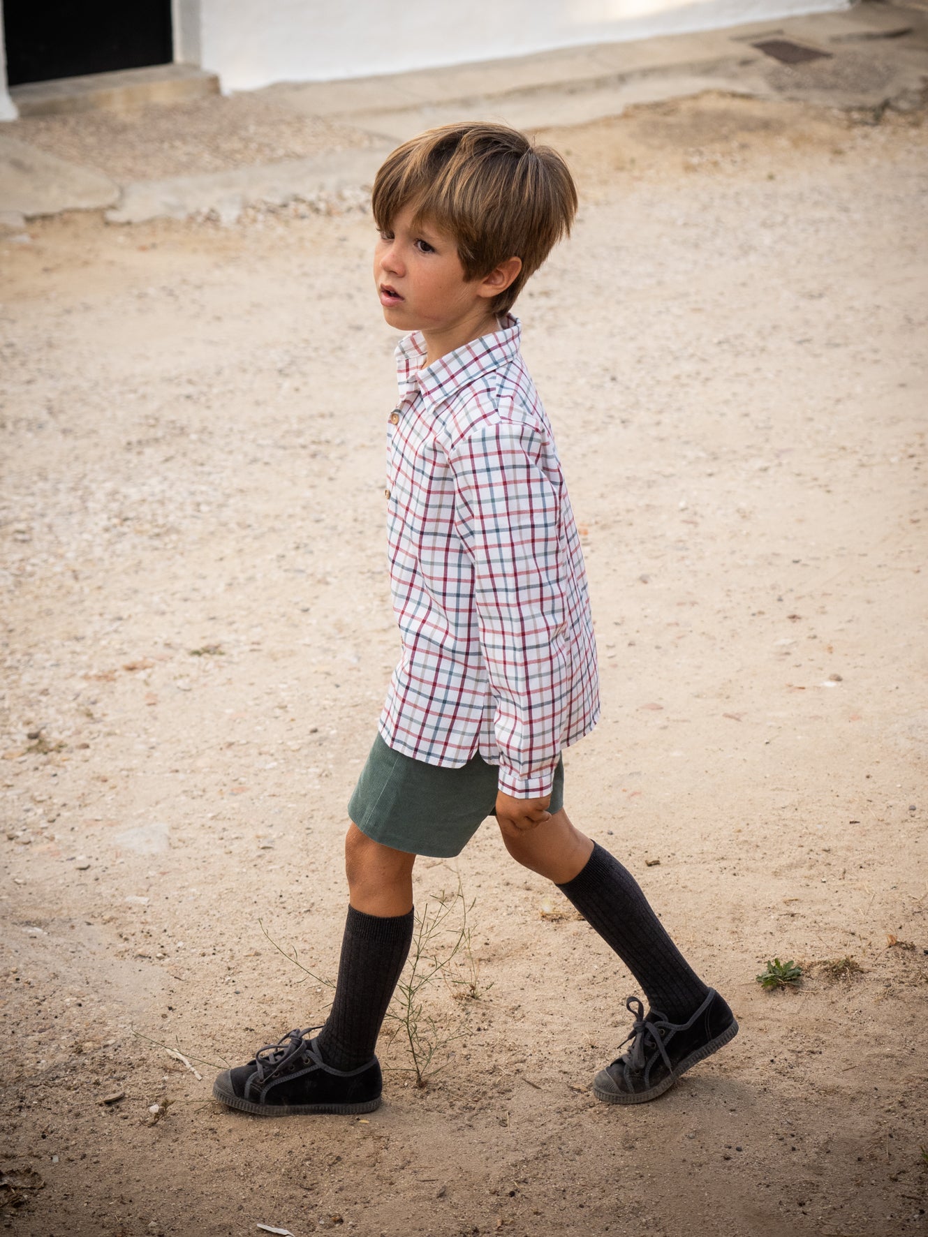 Chemise à carreaux multicolores