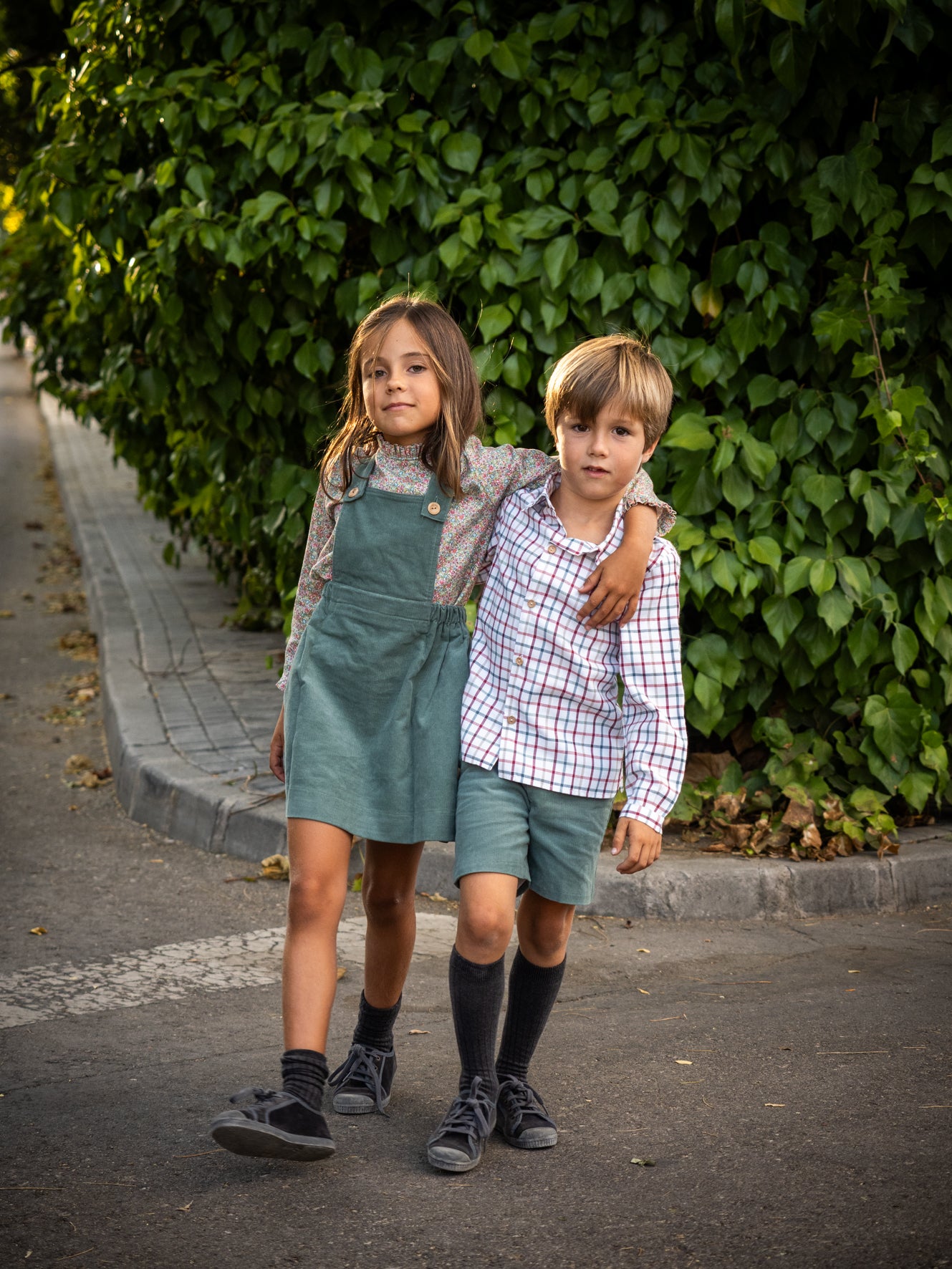 Chemise à carreaux multicolores