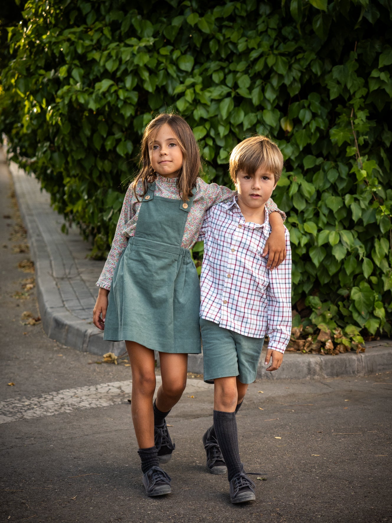 Chemise à carreaux multicolores