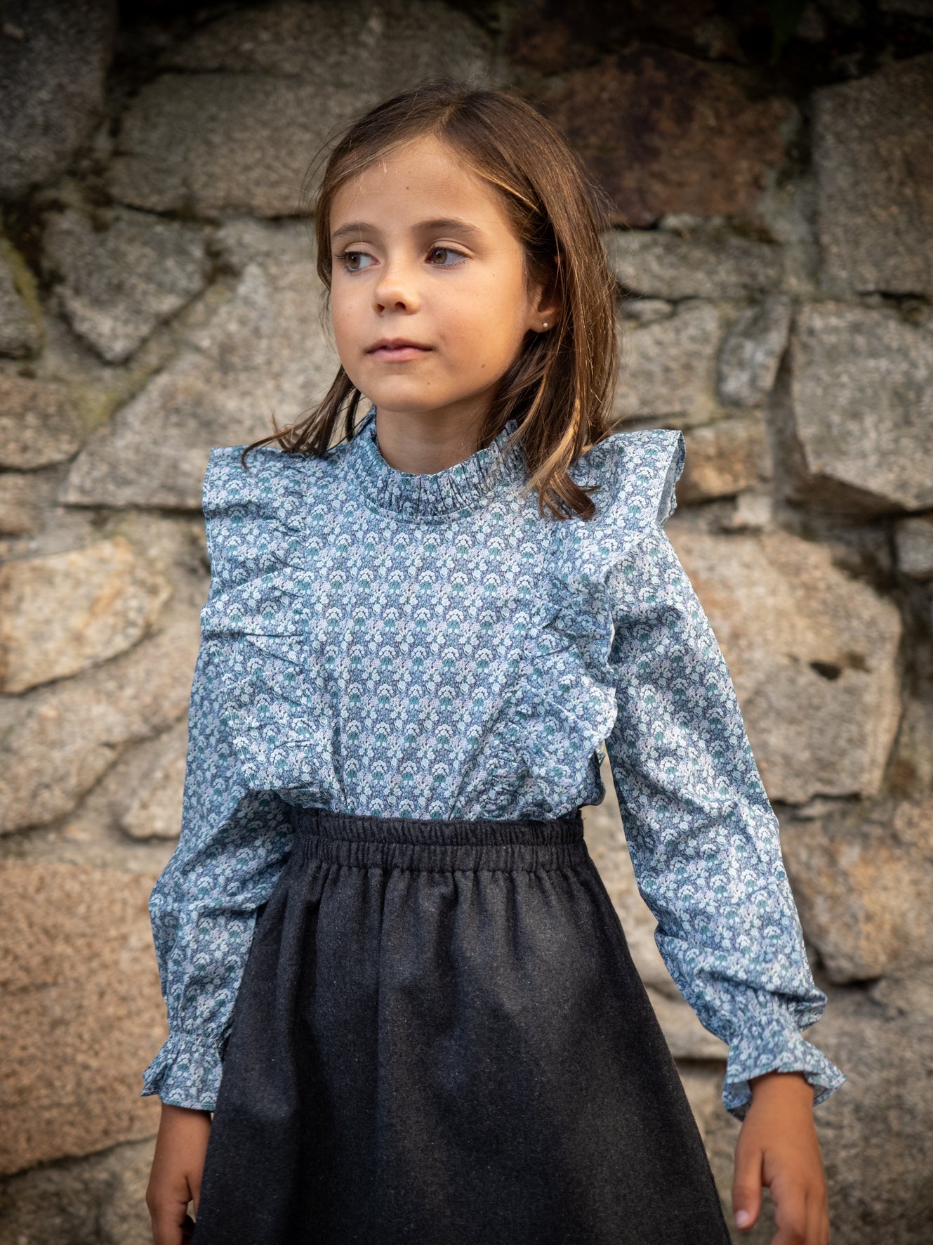 Falda franela gris