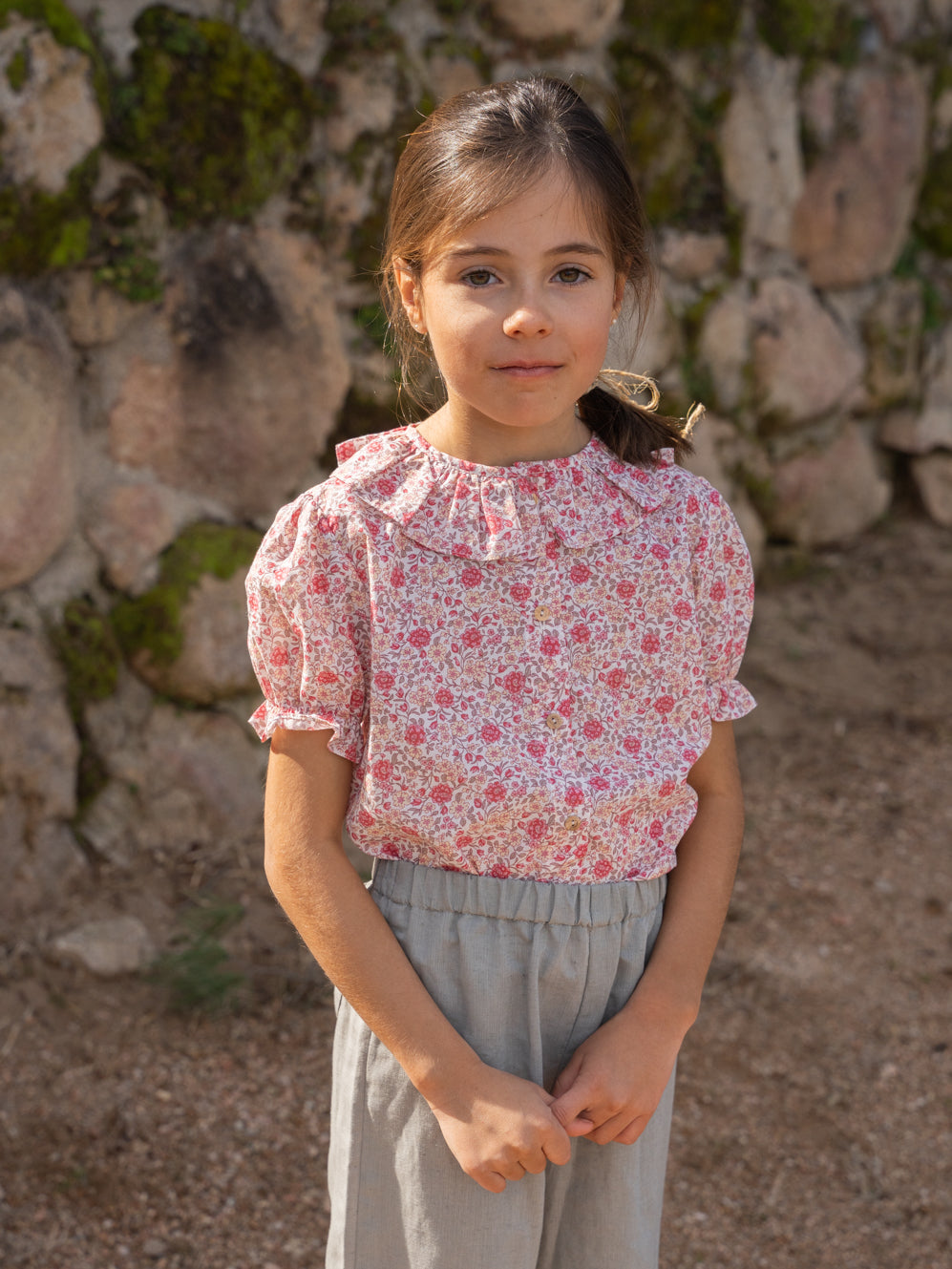 Pantalón lino verde liquen