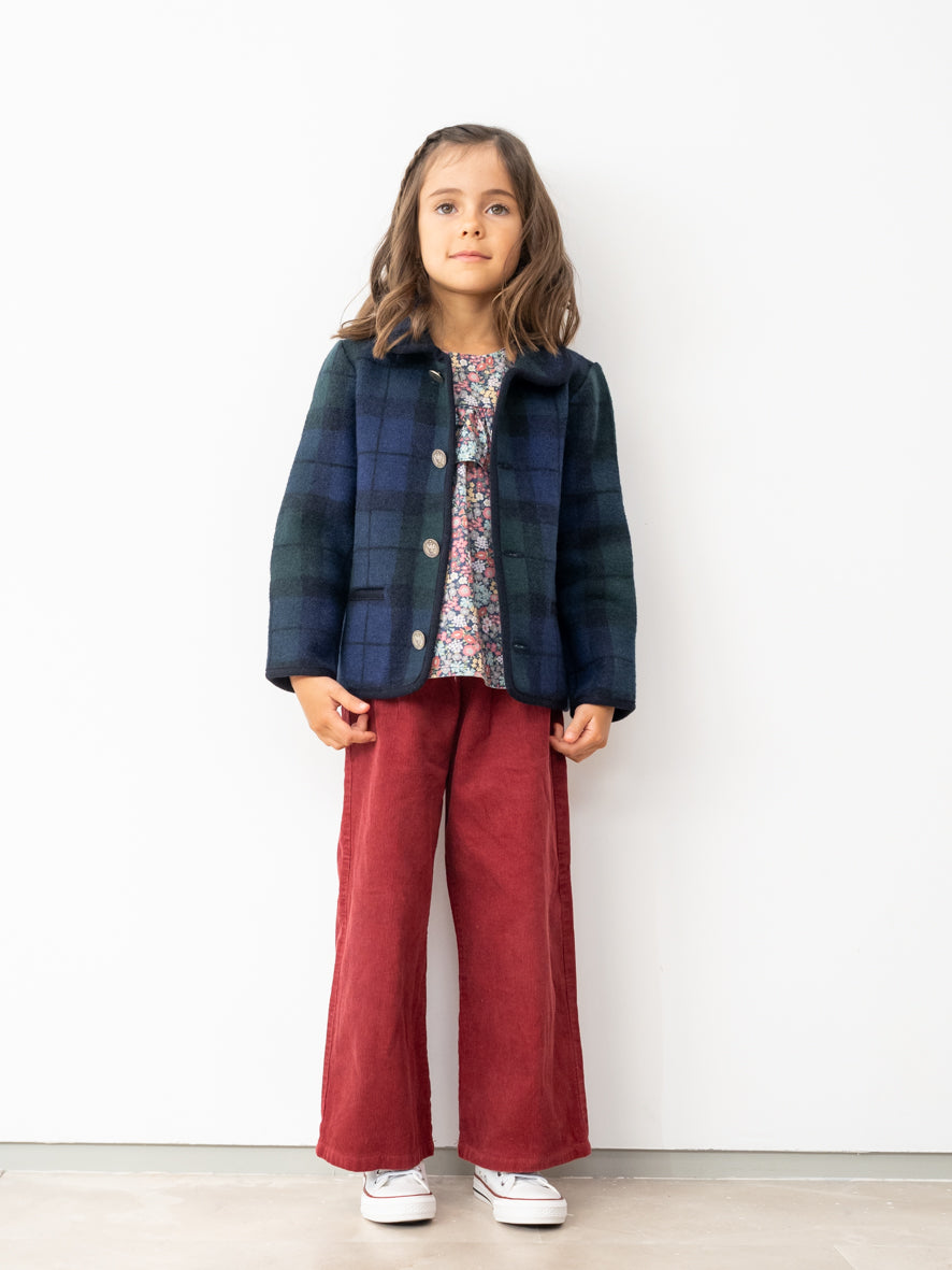 Pantalon en velours côtelé bordeaux
