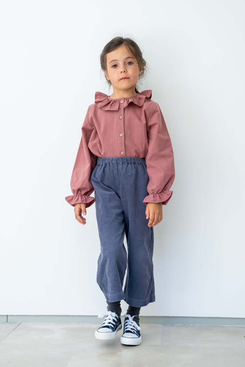 Pantalon en velours côtelé bleu