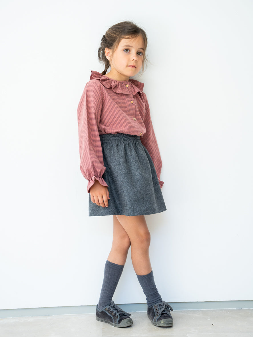 Blusa cuadros cuello