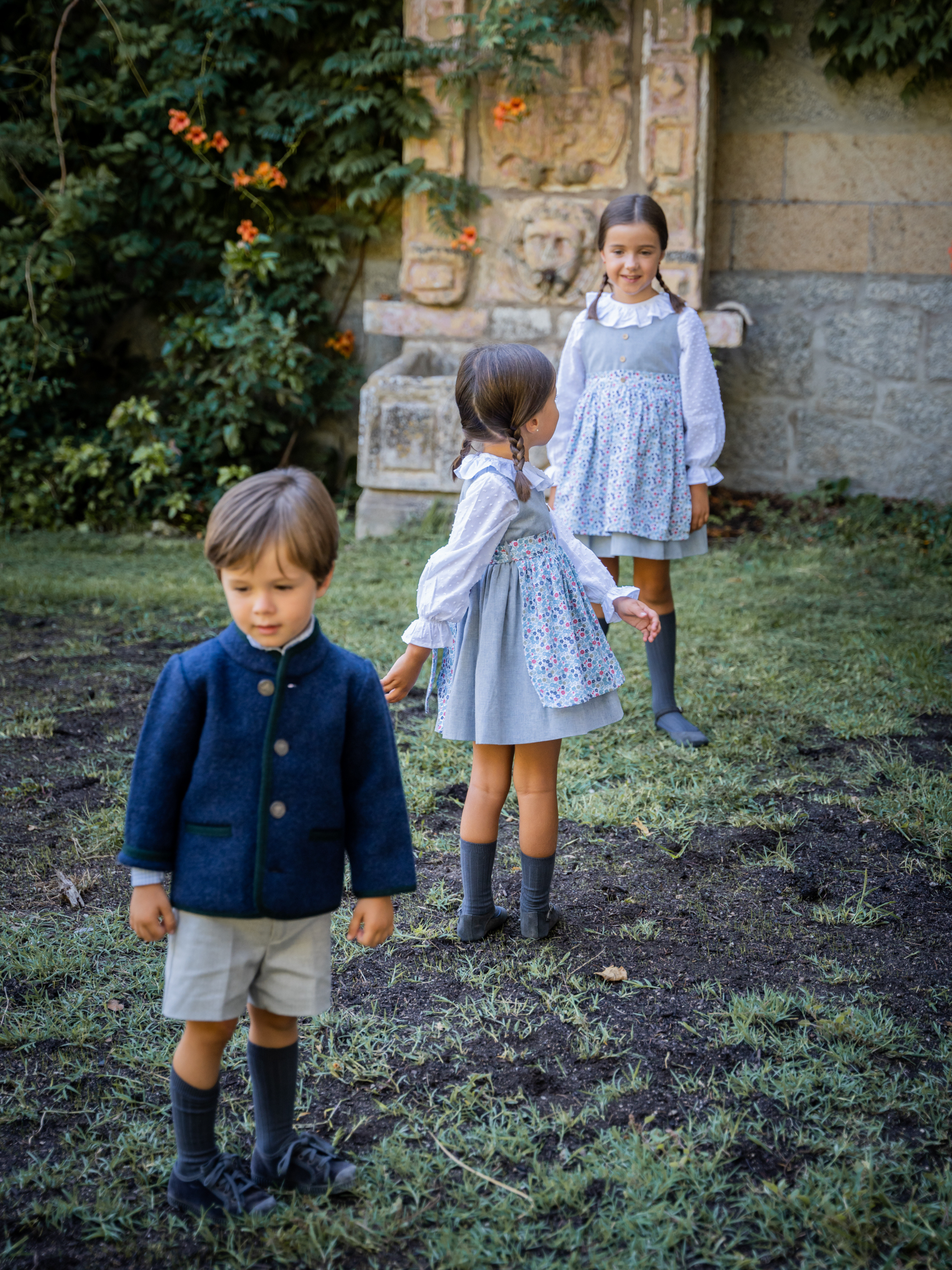 Veste de spectacle enfant Caldene vert tweed pure laine Veste de spectacle enfant Caldene vert tweed pure laine