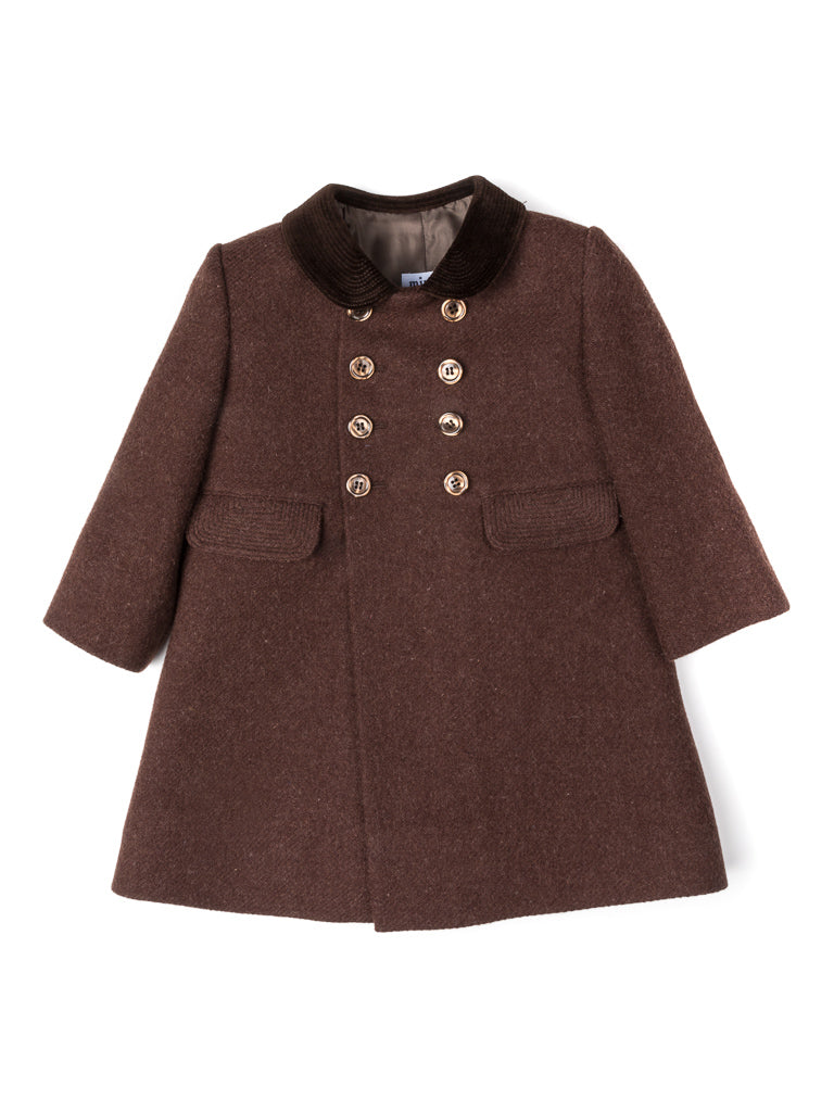Abrigo inglés marrón para niño y niña