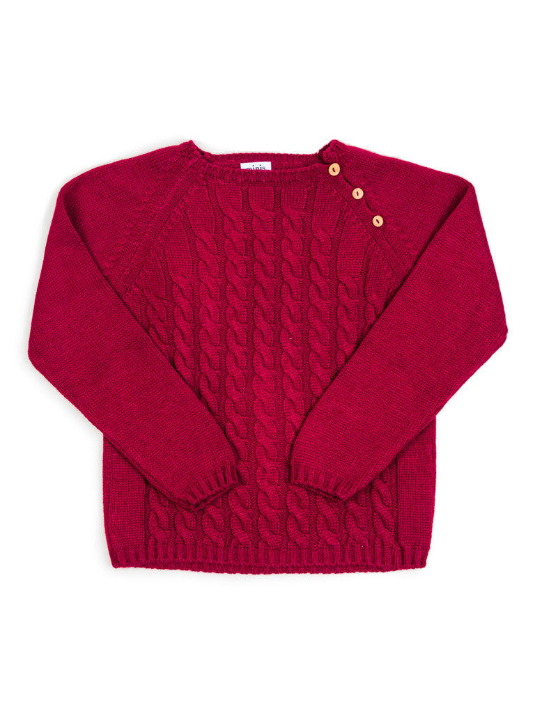Pull en maille bordeaux