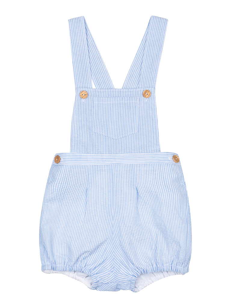 Blue striped overalls