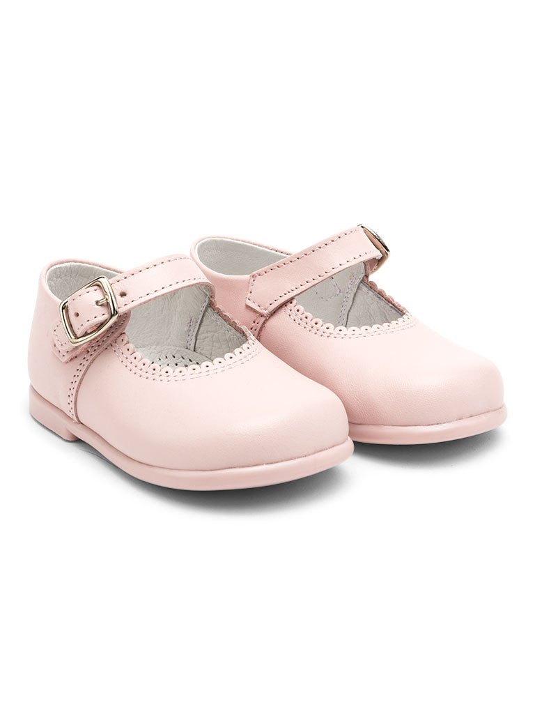 Merceditas piel rosa para niña Minis Baby&Kids @minisbk 