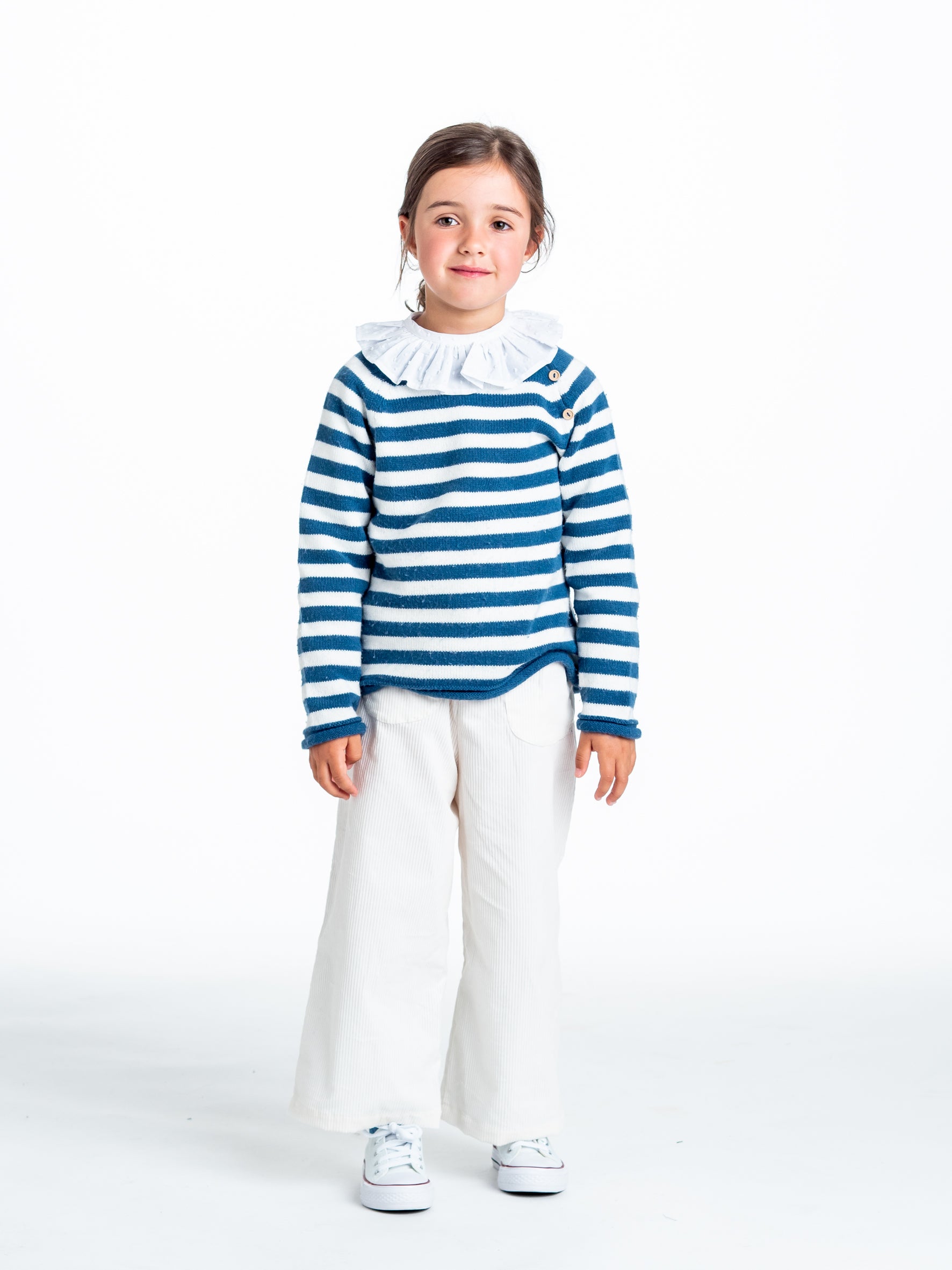 11329942-Conjunto Baño Camiseta de Tirantes y a rayas blanco y azul niña -  Rapaces Moda Infantil