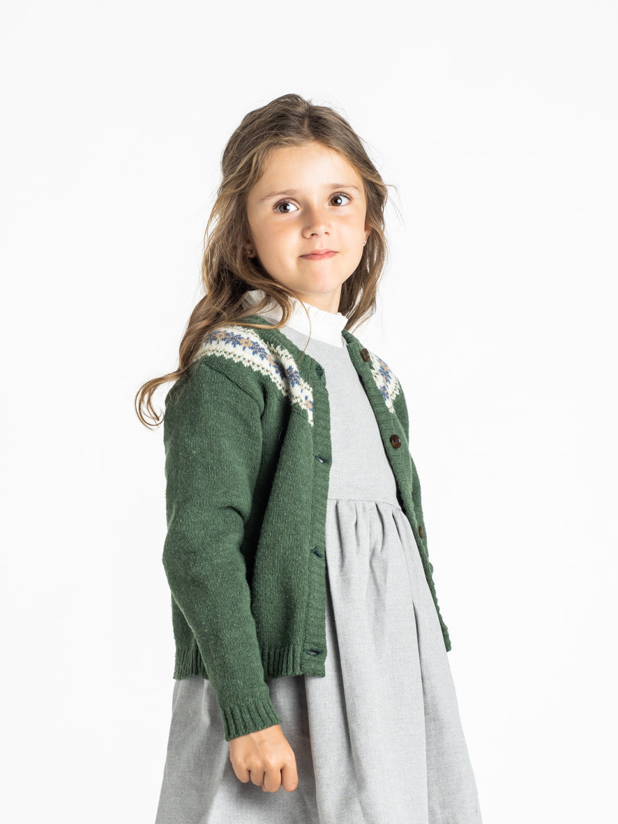 Green hunting jacket with blue border