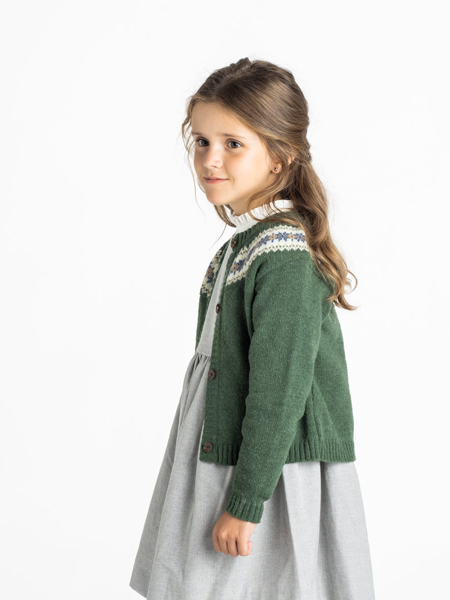 Green hunting jacket with blue border