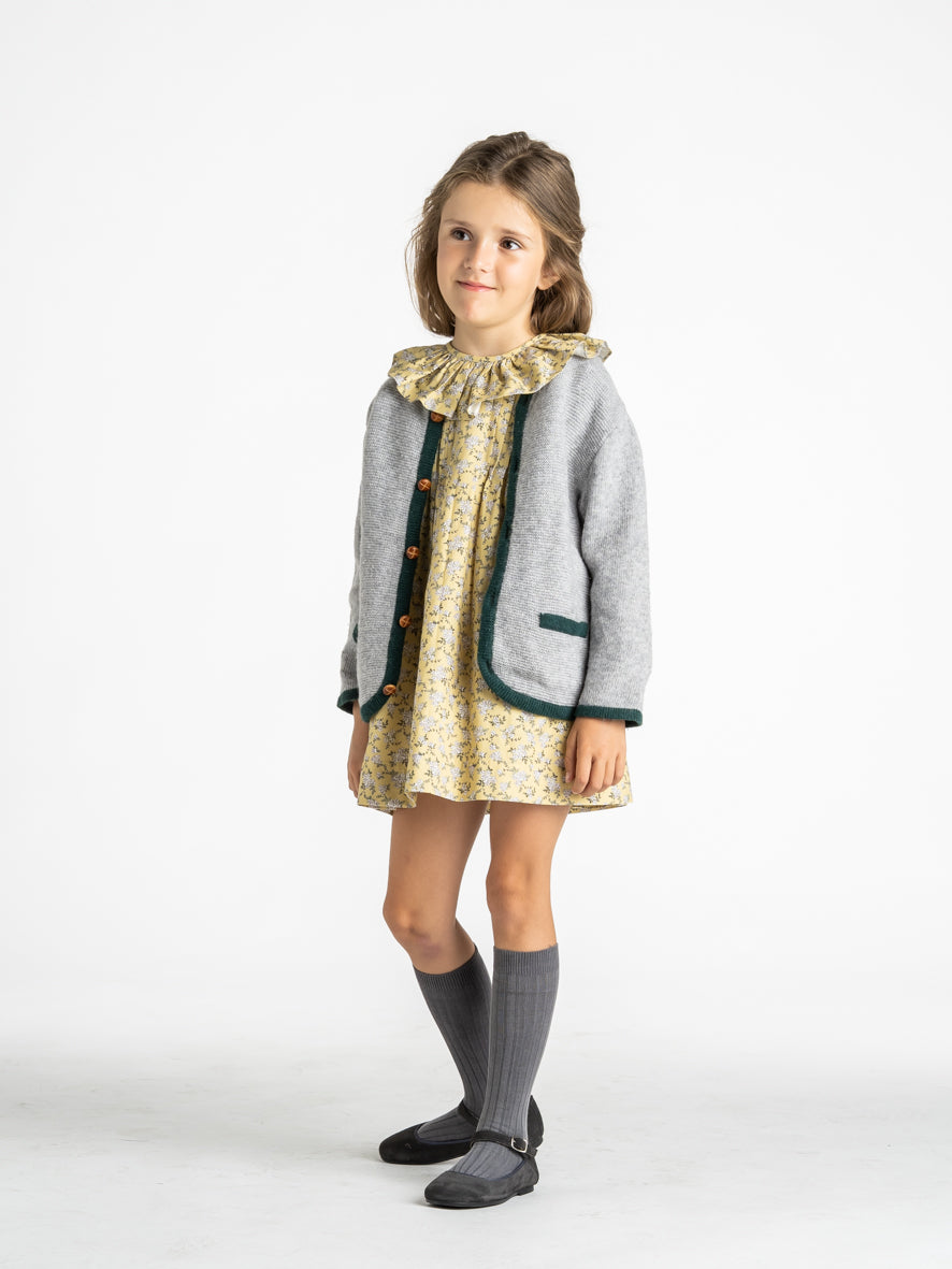 Veste en maille à bordure verte