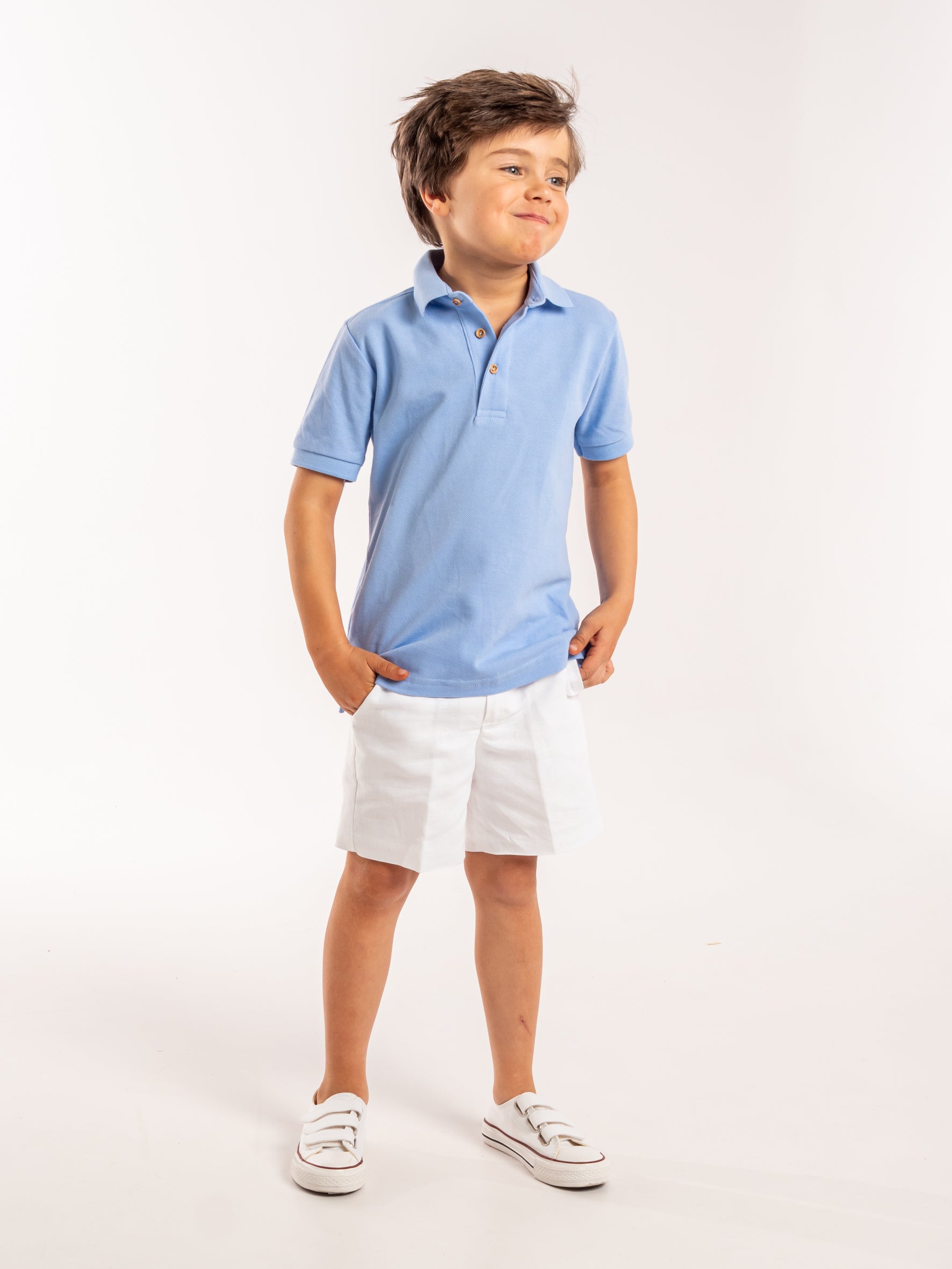 Polo bleu clair