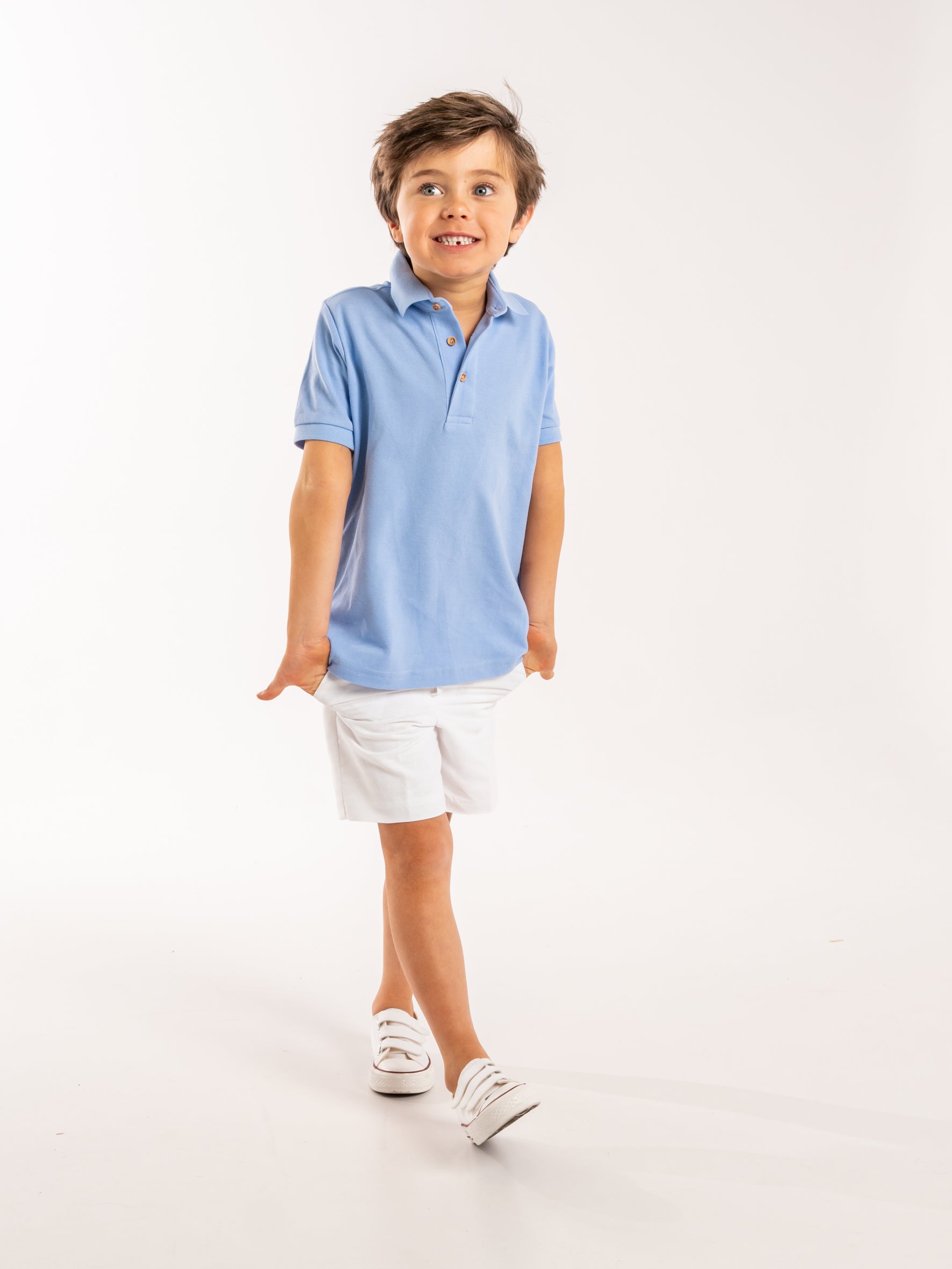 Polo bleu clair