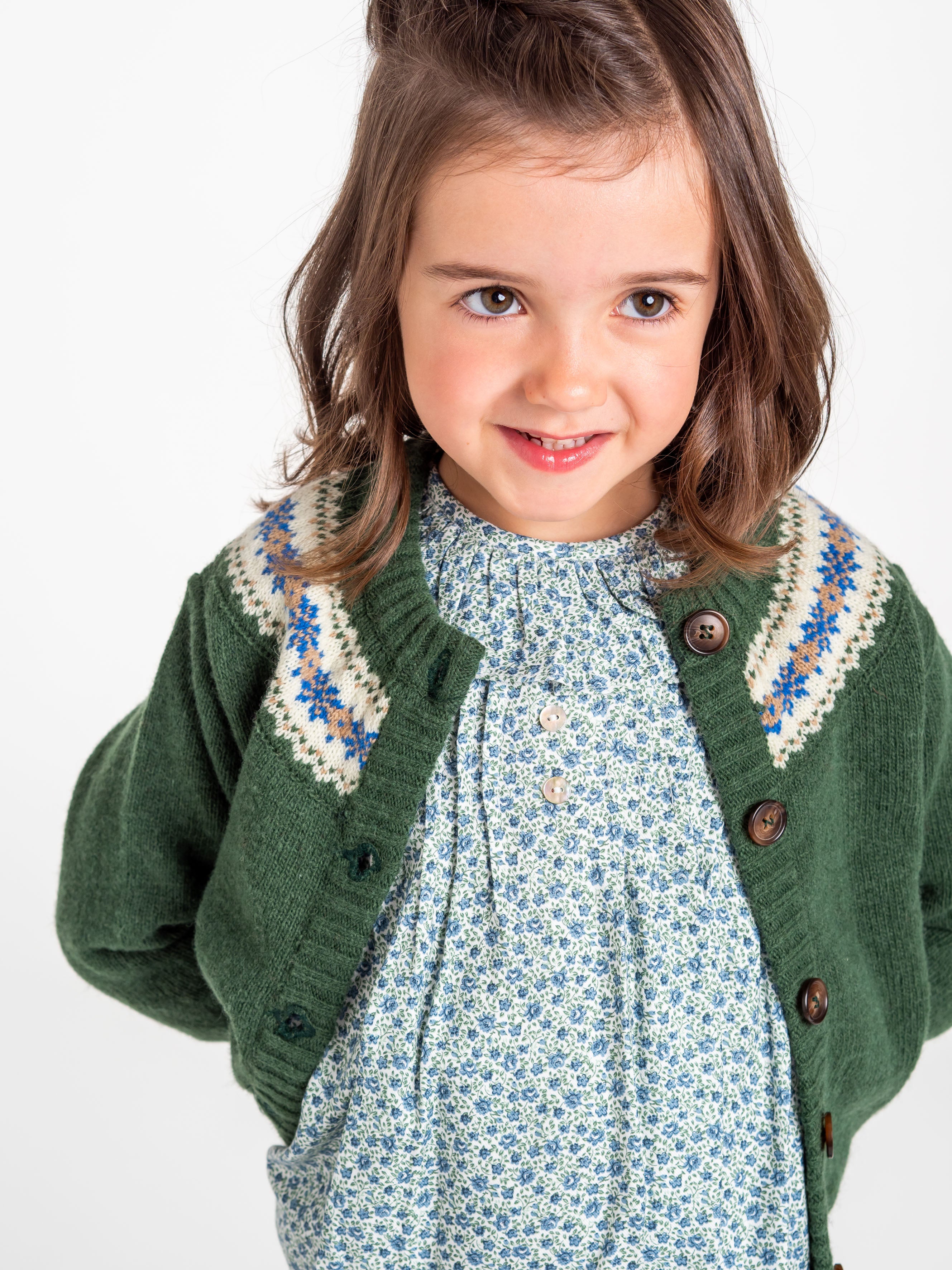 Green hunting jacket with blue border