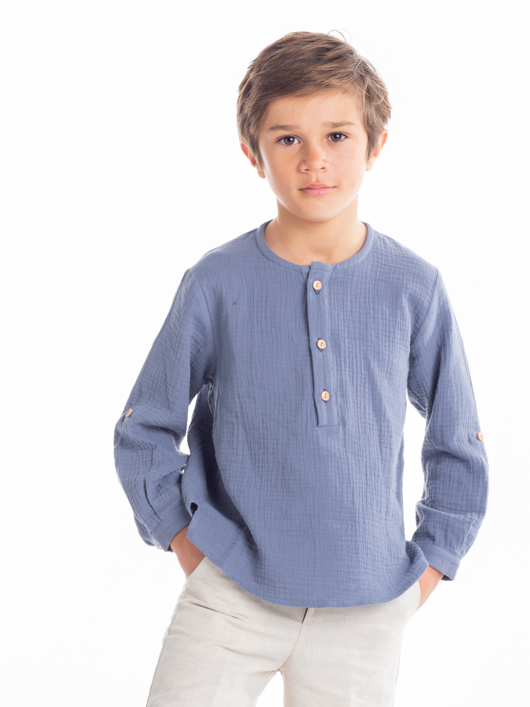 Camisa sin cuello