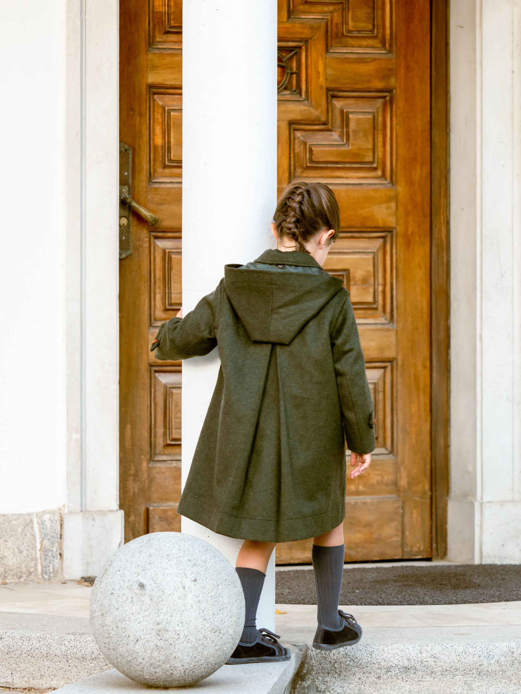 Abrigo loden verde caza Minis Baby&Kids moda niños online