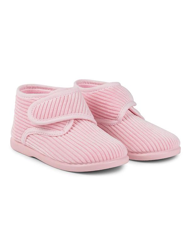 Zapatillas de casa pana rosa para niña - Minis Baby&Kids